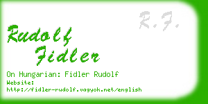 rudolf fidler business card